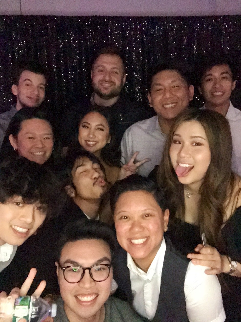 Group at outdoor photo booth