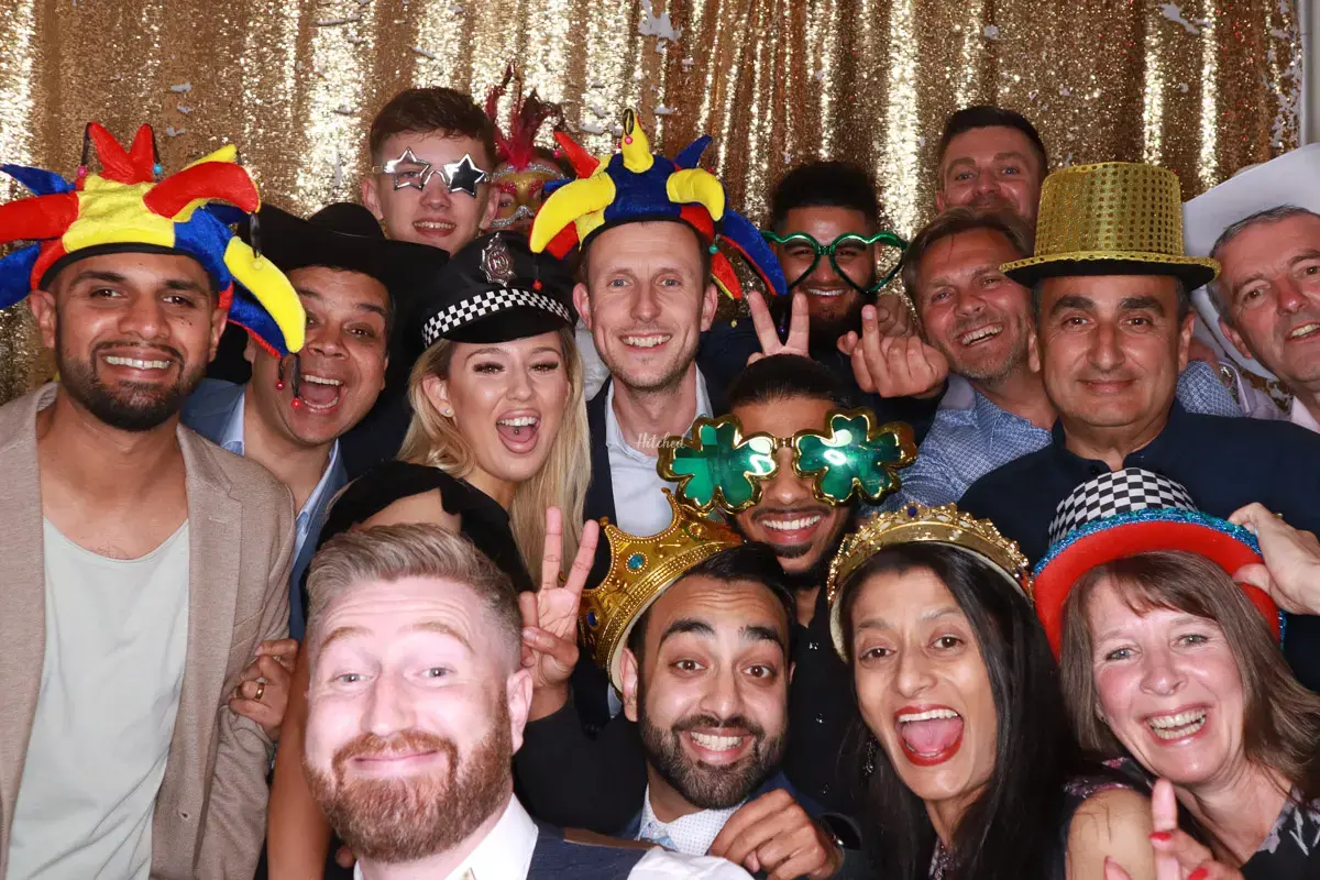Family photo booth moment