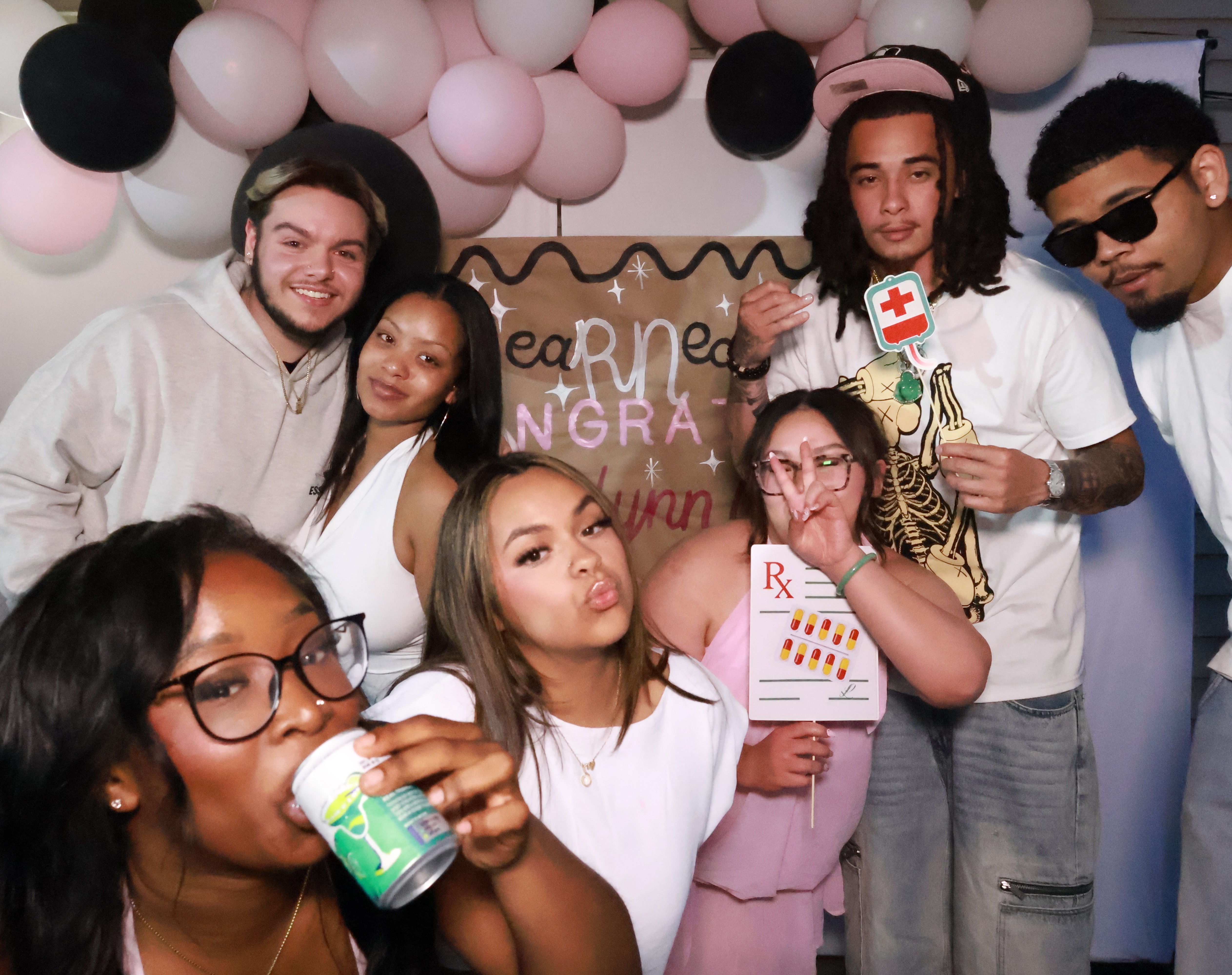 Guests using the photo booth